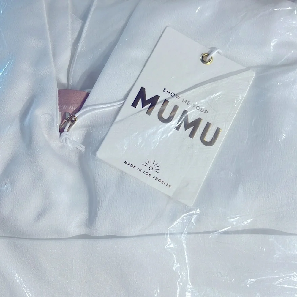 NWT / NIP Show Me Your Mumu Hampton Wrap Dress in Ivory Luxe Satin Size: XS - Picture 5 of 6
